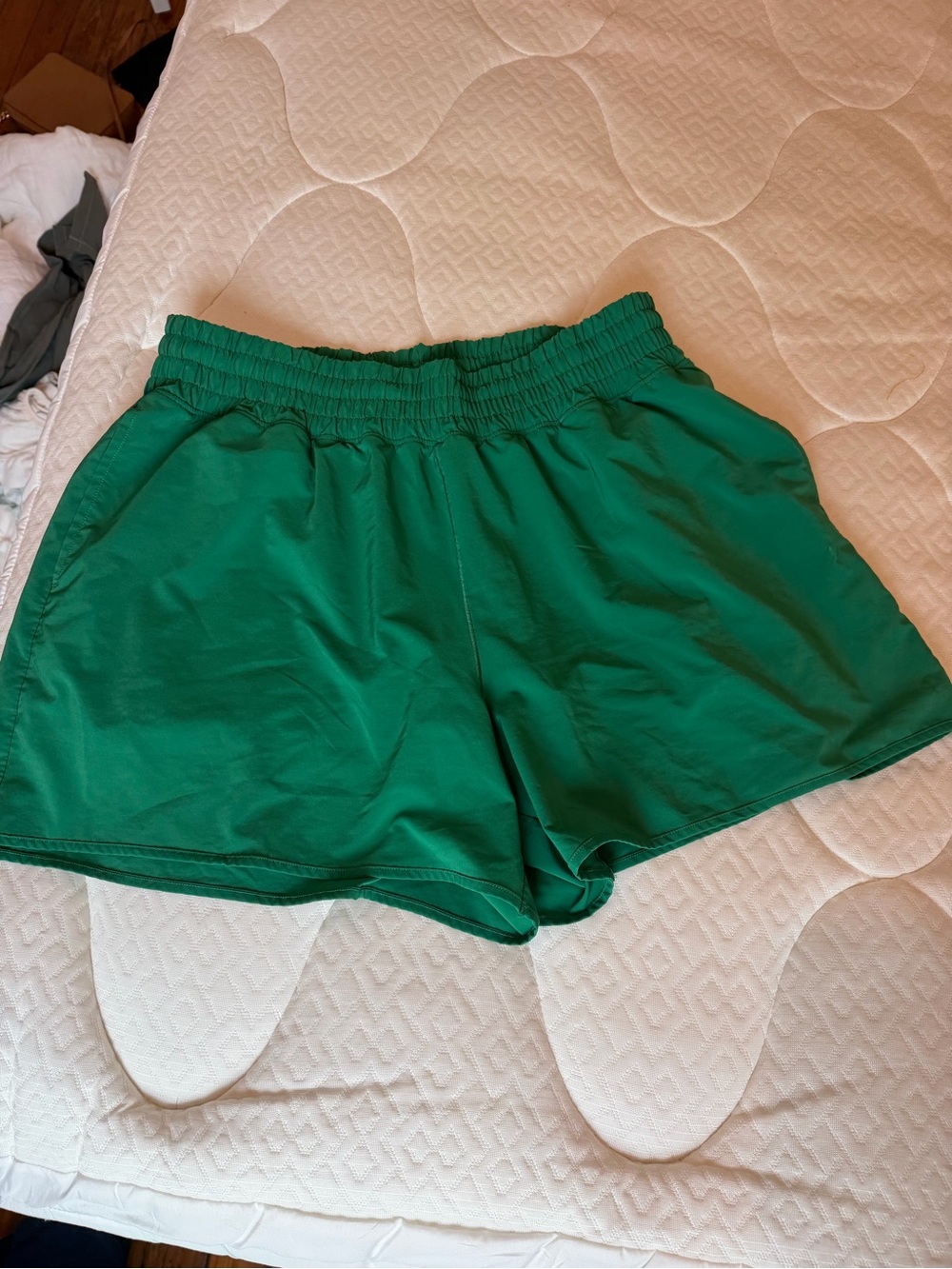 aerie hi-rise Forest Green Elastic-Waist Athletic Shorts